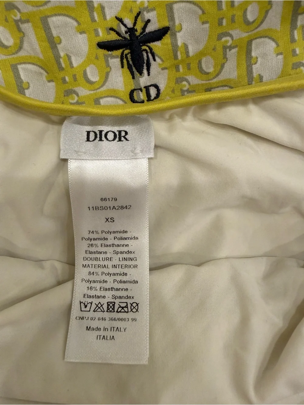 Christian Dior Dioriviera Limited Edition Yellow Oblique One Piece Swimsuit XS